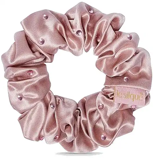 Silk Scrunchie with Crystals, sugar-pink