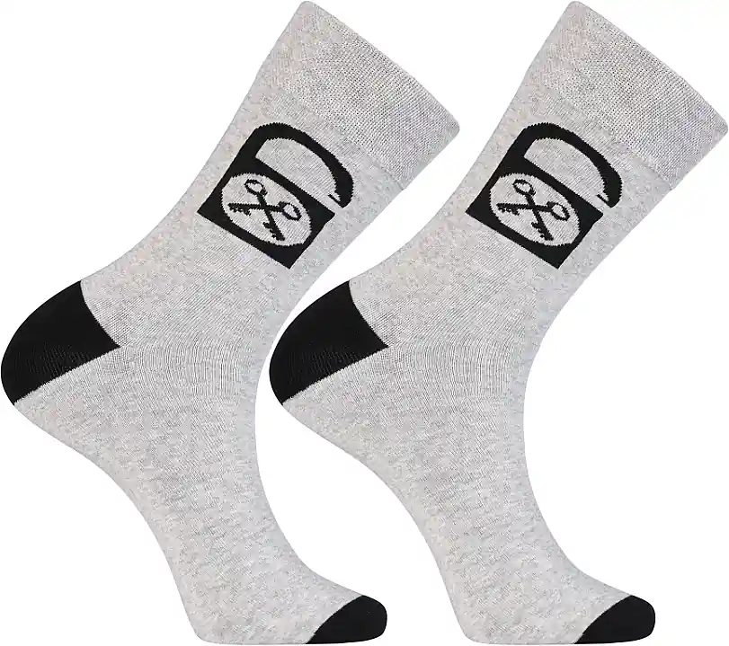 Men's Valentine's Day socks, CMLW350-029, gray-black