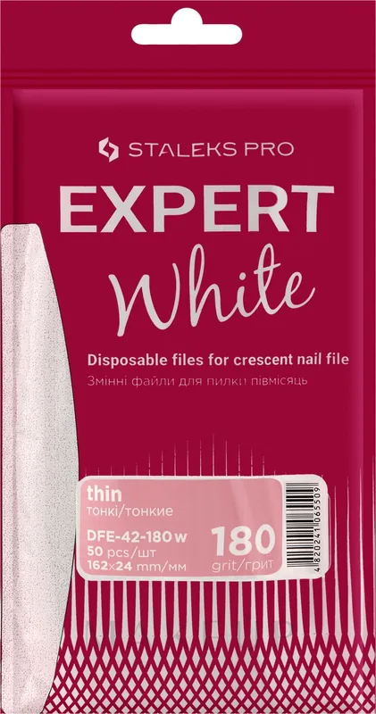 Half Moon Nail File Refills Set, white, 180 grit, 50 pcs - Accessories