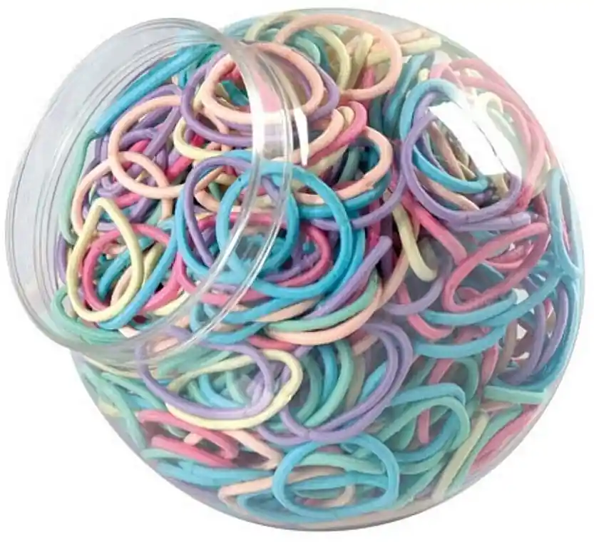 Colorful Hair Bands Set 'Pastel', 42096, 600 pcs - Accessories
