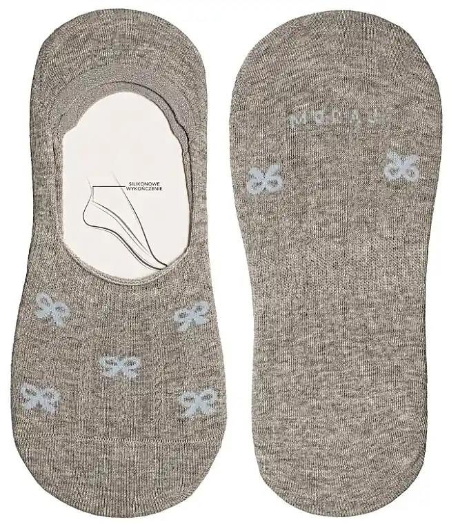 Short socks, CDB201-011, gray with blue bows