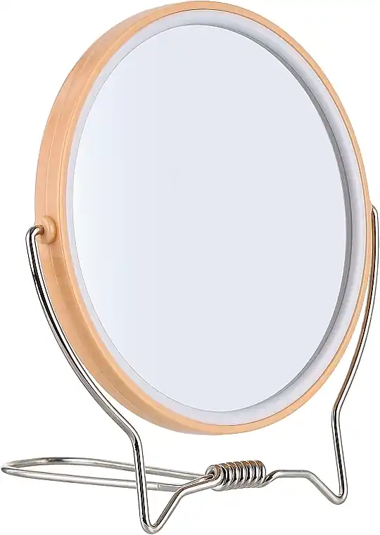 Double-Sided Vanity Mirror, 13 cm, beige