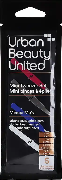 Mini Brow Tweezers Set, pink + silver + blue + white - Accessories