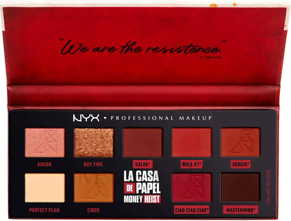 NYX Professional Makeup El Proffesor La Casa De Papel Money Heist Color Palette (eye shadow/4x0.9g + pressed pigment/5x0.9g)