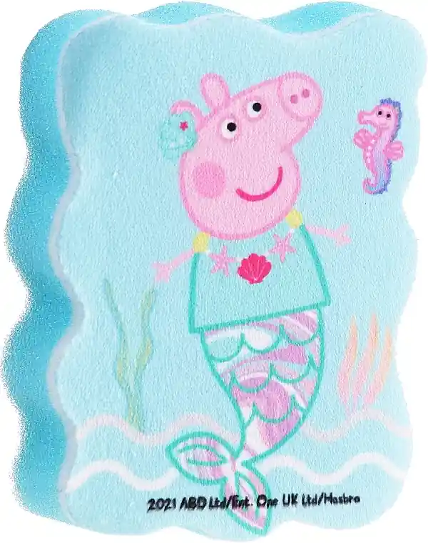 Kids Bath Sponge "Peppa Pig", Peppa-mermaid, light blue