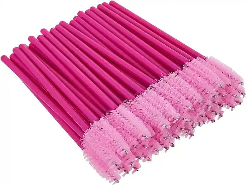 Brow & Lash Brush, 50 pcs, dark pink - Accessories