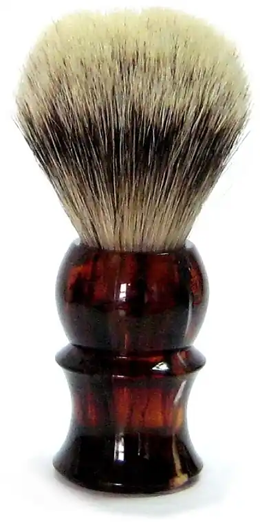 Shaving Brush with Badger Fiber, plastic, black-brown