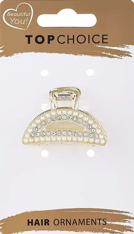 Claw Clip with Pearls, 26980, gold with pearls and stones - Accessories