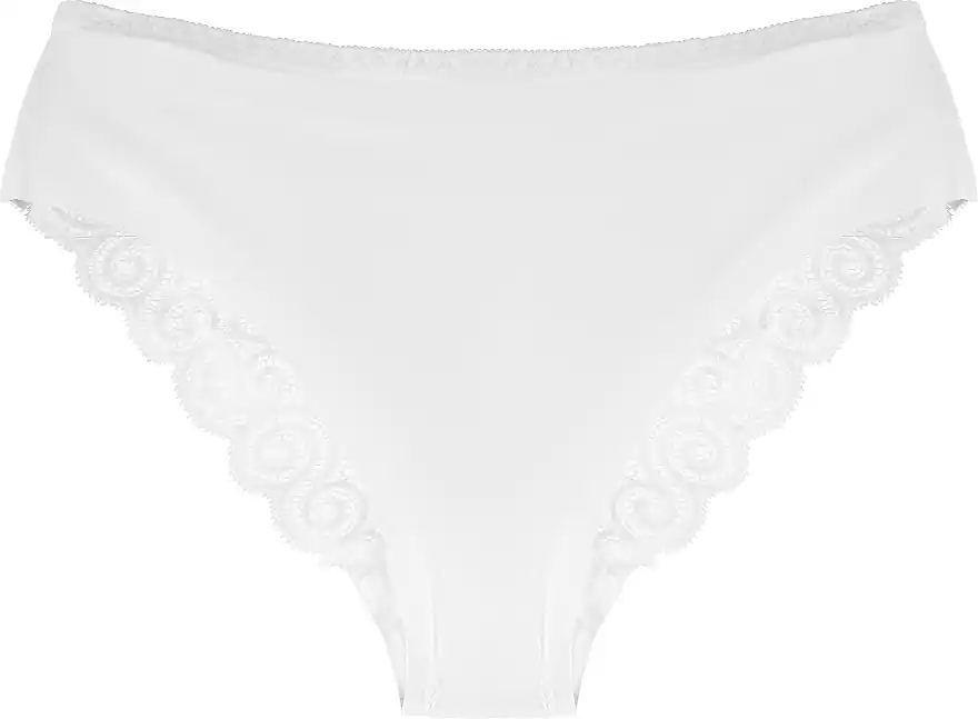 Figi Women Panties with Lace Back & Laser Cut, white - Clothes