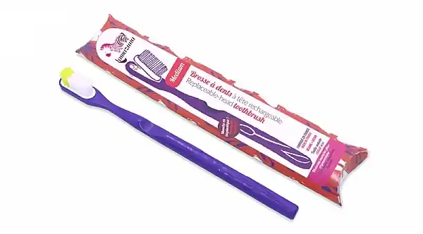Bioplasty Toothbrush with Replaceable Head, medium, purple - Bath and Body