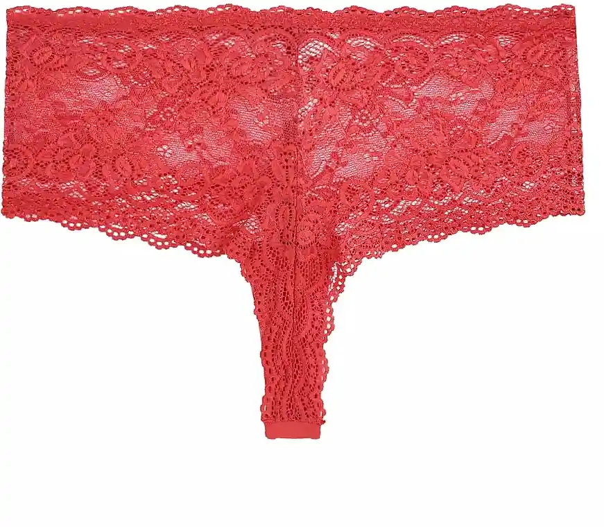 Women High-Waisted Lace Thong Panties, BCL600-014, Red