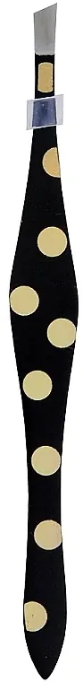 Beveled Eyebrow Tweezers, black with polka dots - Accessories