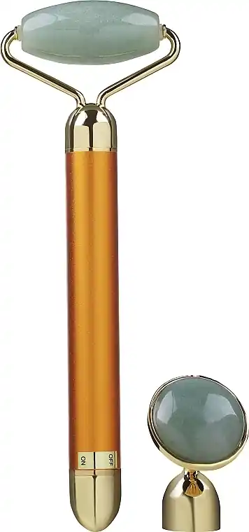 Vibrating Face Massage Roller, green jadeite - Accessories