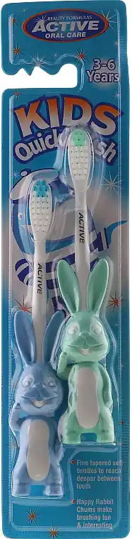 Kids Toothbrush, 3-6 years, green + blue