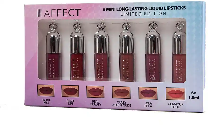 Affect 6 Mini Long Lasting Liquid Lipsticks - Makeup
