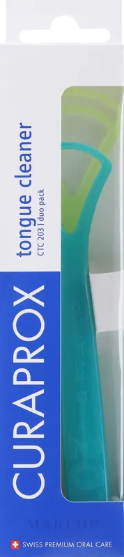 Tongue Cleaner Set CTC 203, turquoise + light green - Bath and Body