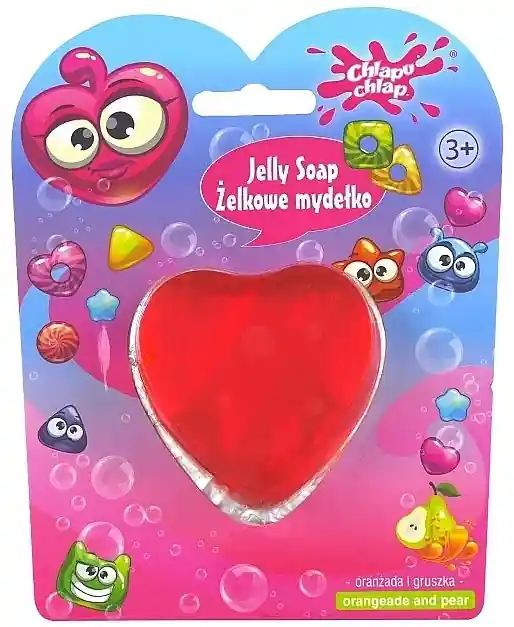 Orange and Pear Gel Soap 'Heart', red - Bath and Body