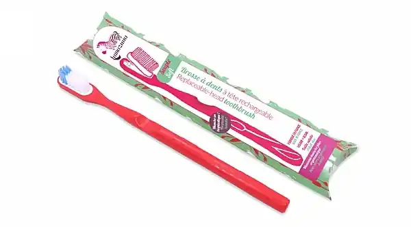 Bioplasty Toothbrush with Replaceable Head, medium, red - Bath and Body