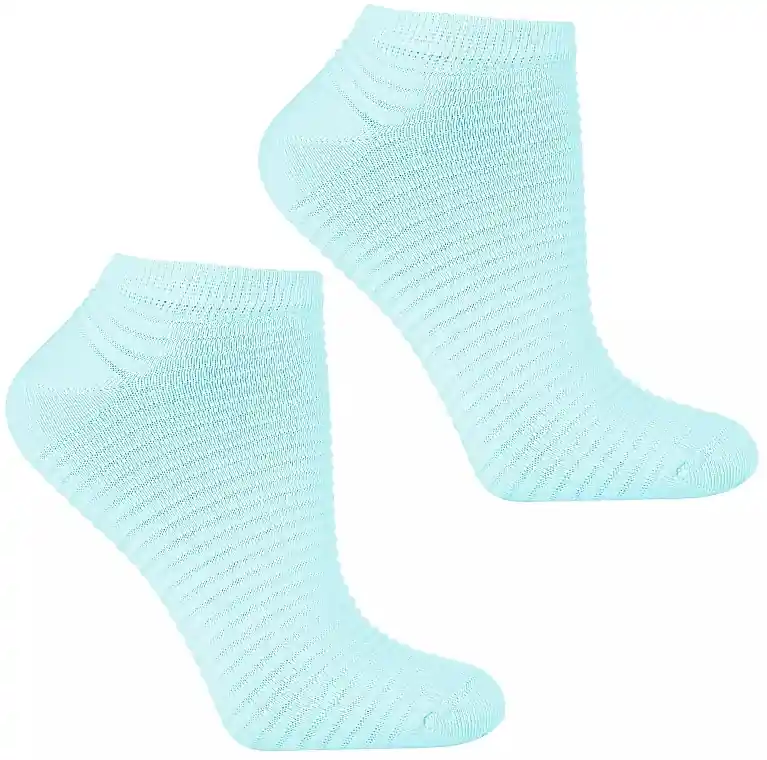 Women's short striped socks, CSD240-135, blue