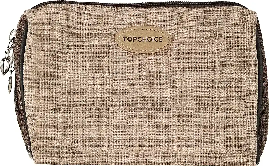 Nature Tones Makeup Bag, 99243, beige with brown - Accessories