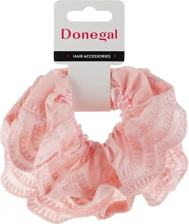 Hair Tie FA-5600, Pink with Embroidery