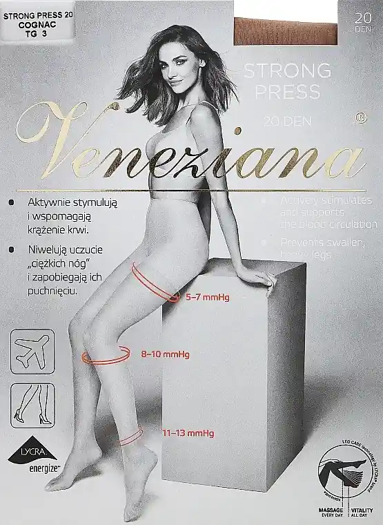 Women's Tights "Strong Press", 20 Den, cognac - Clothes