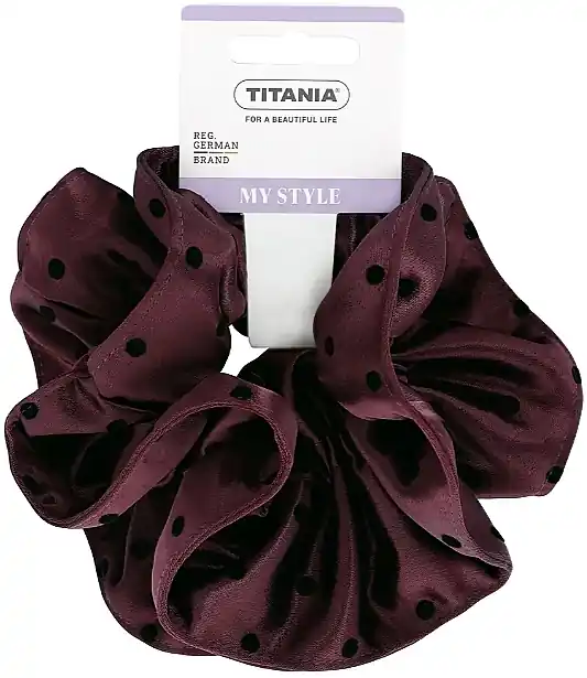 Satin Hairband 8157, Burgundy with Black Polka Dots - Accessories