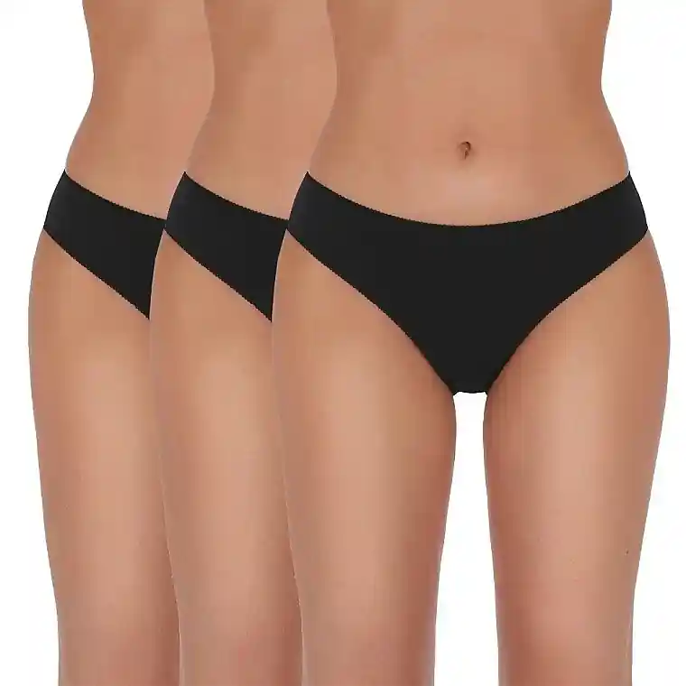 Brazilian Panties, Basic Panties 002, black, 3 pcs. - Clothes