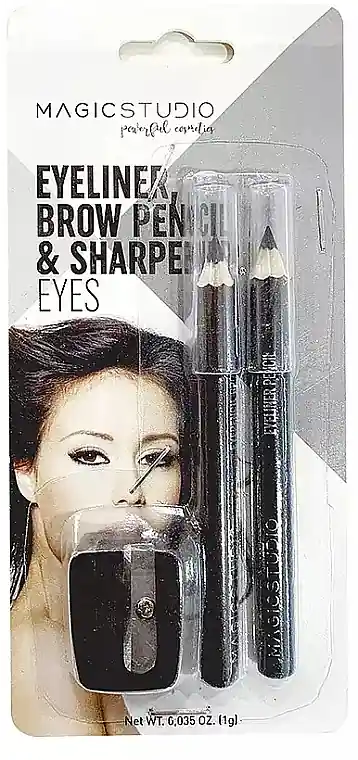 Magic Studio Eyes (eye/pencil/05g + br/pencil/0.5g + accessories/1pcs) - Makeup