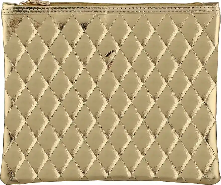 Large Quilted Makeup Bag, gold - Accessories
