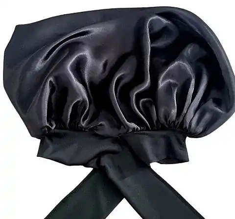 Satin Sleeping Cap, black - Accessories