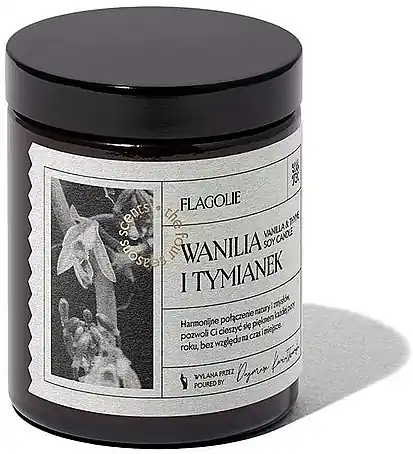 Vanilla and Thyme Scented Candle with Cap - Bath and Body