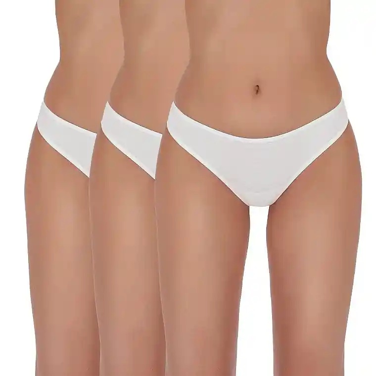Basic Thong 003, white, 3 pcs. - Clothes