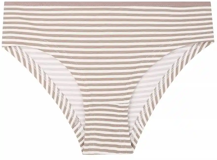 Women Panties, BDM500-049, beige with white stripes