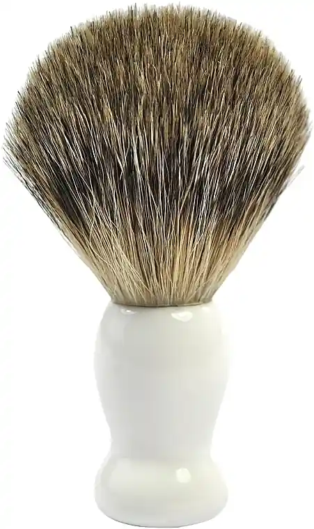 Shaving Brush with Badger Fiber, small, white - Men