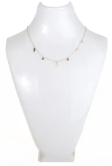Necklace, wings and stones, gold - Costume jewelry