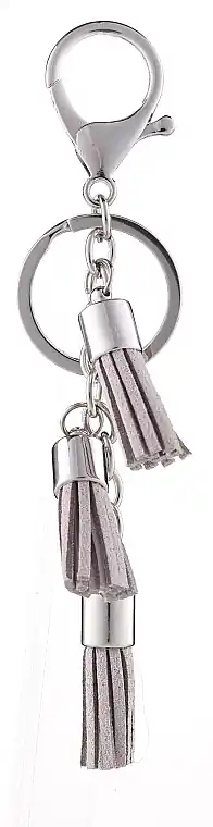 Keychain, 6407, tassel pendants, grey - Accessories