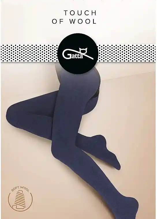 Cotton Tights with a Touch of Wool, navy blue - Clothes