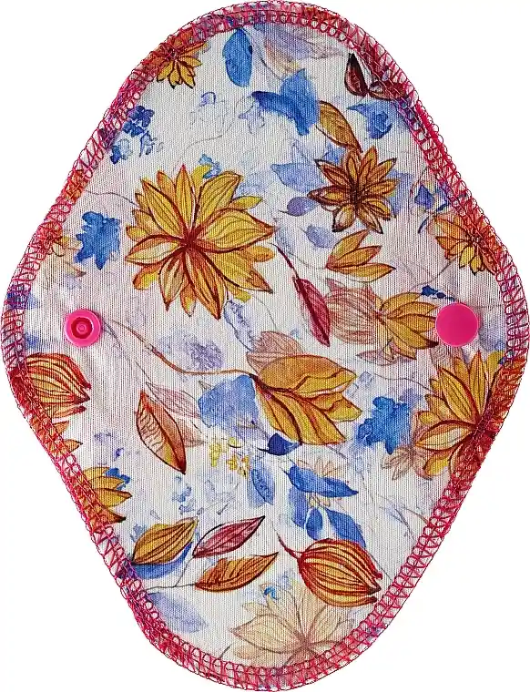 Reusable Cotton Daily Liners, blue-yellow flowers