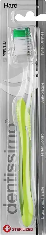 Toothbrush with hard bristles, light green - Bath and Body