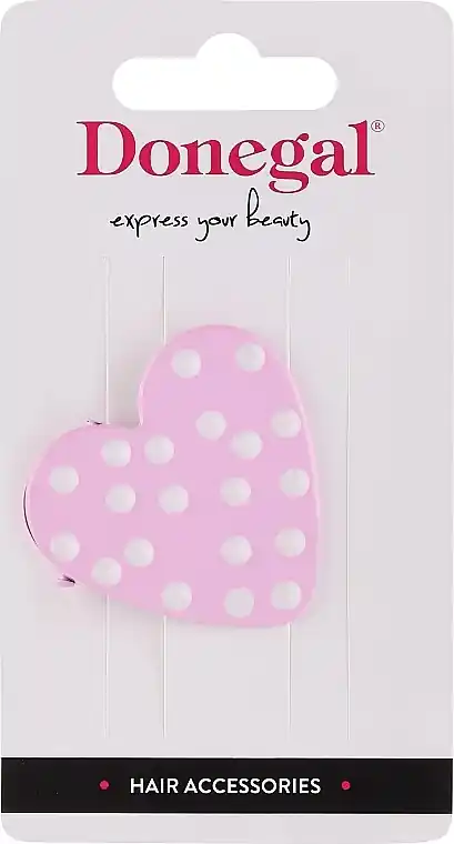 Hair clip, with pearls, pink heart - Accessories