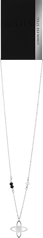 Necklace, big flower, silver - Costume jewelry