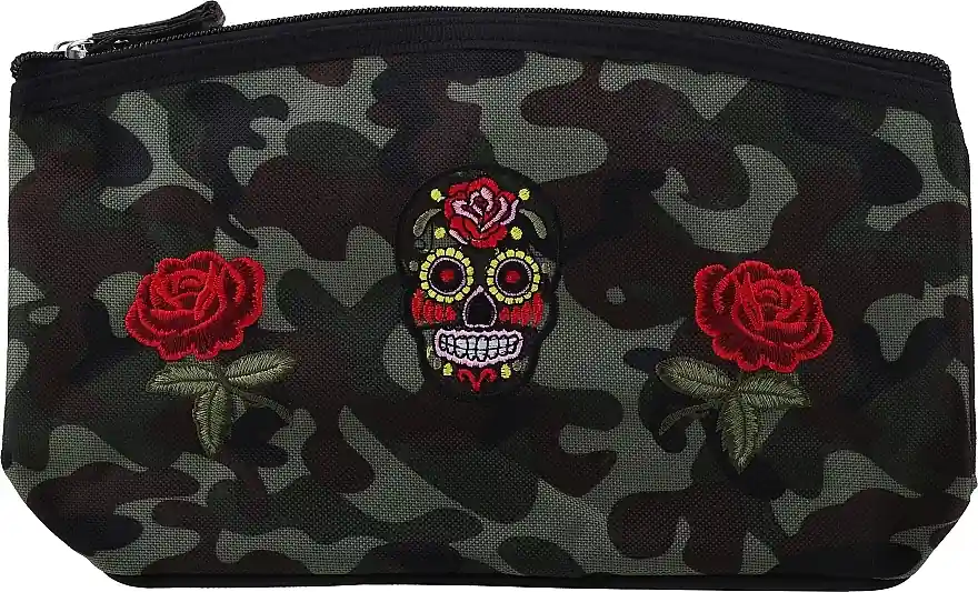 Makeup Bag "Camouflage", 95900, rose & skull - Accessories