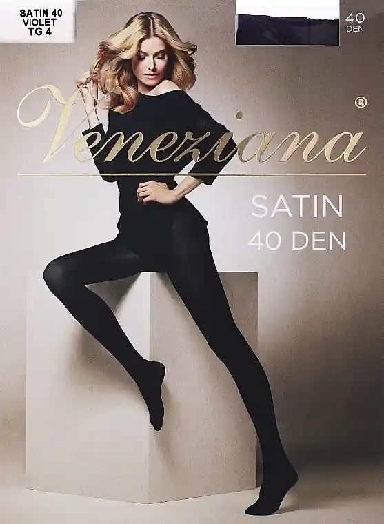 Satin Tights, 40 Den, violet - Clothes