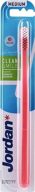Toothbrush, medium, pink + white - Bath and Body
