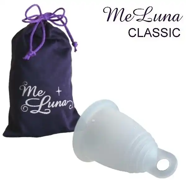 Menstrual Cup with Ring, M-size, transparent