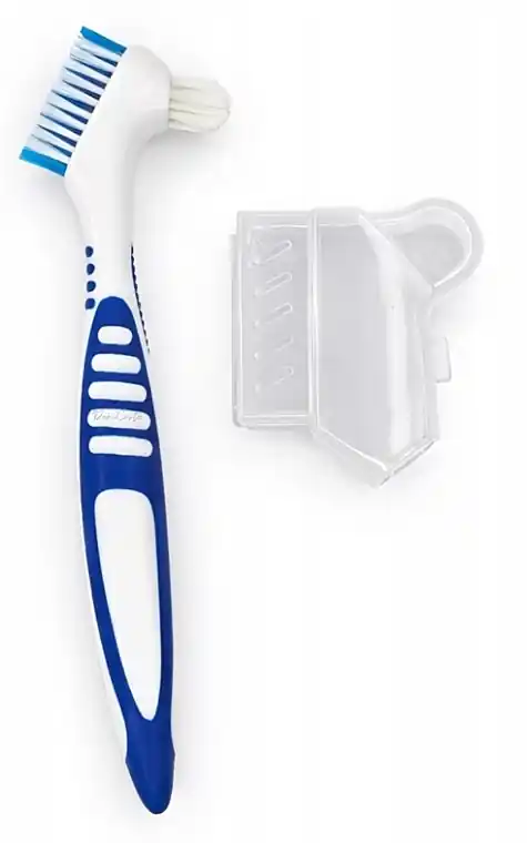 Denture Brush with Protective Cap, blue - Bath and Body