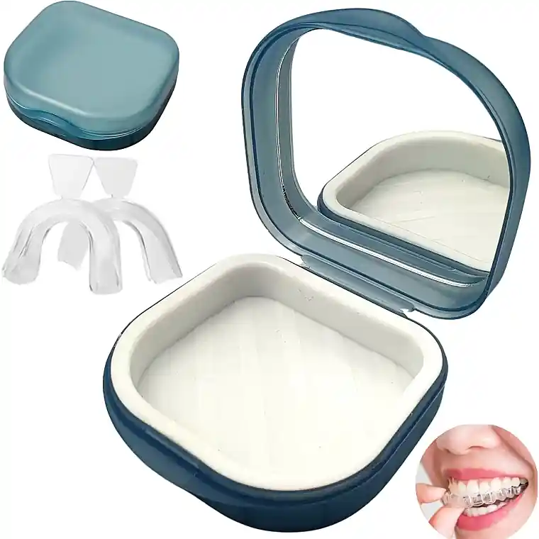 Mouthguard + container with mirror, green/turquoise - Bath and Body