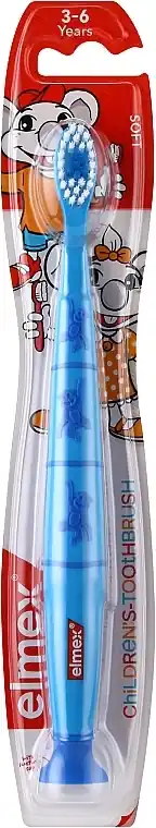 Kids Toothbrush (3-6 years), blue with monkeys