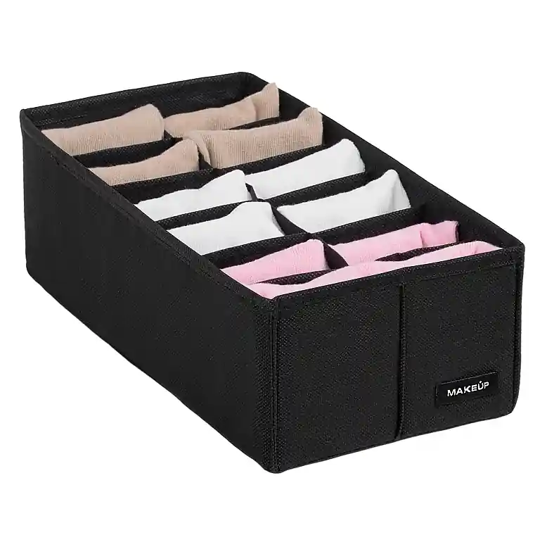 Storage Organiser with 12 Compartments 'Home', black 30x15x10 cm - Accessories